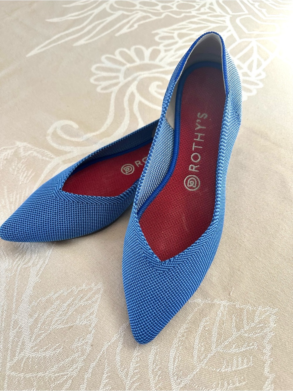 Rothy’s The Point Cobalt Blue Knit Flats Size 9.5 Washable